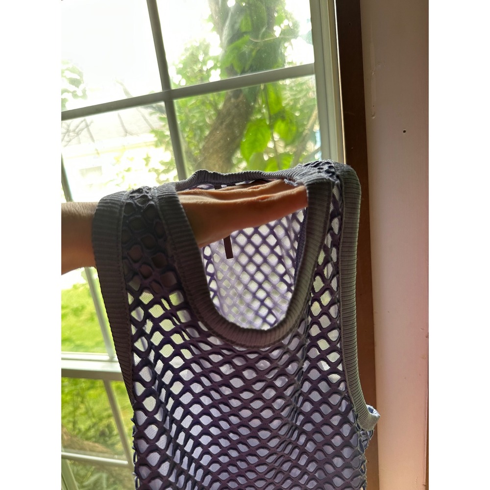 Anthropologie Mesh Fishnet Tank Top Blue Purple Layered Sleeveless XS - Picture 6 of 6